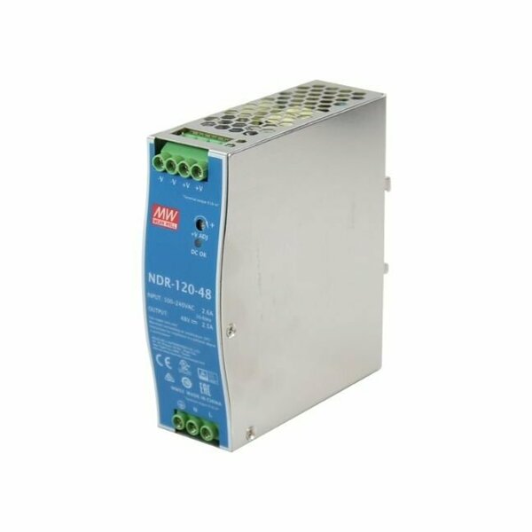 Antaira Power Supply, 90 to 264V AC/120 to 370V DC, 48V DC, 120W, 2.5A, DIN Rail NDR-120-48